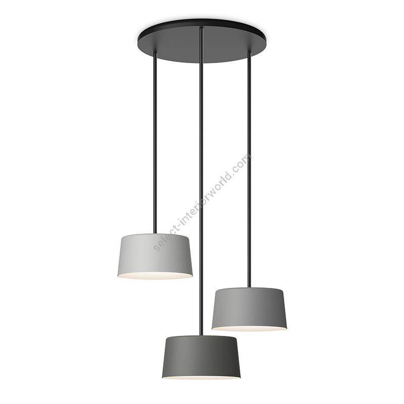 Hanging led lamp / Grey L2, Grey M1, Grey D1 finish / Size - cm.: 124.5 (H/14.5) x 48 x 48