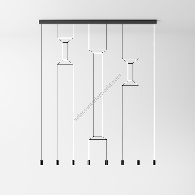 Hanging lamp / Black finish / 8 led bulbs