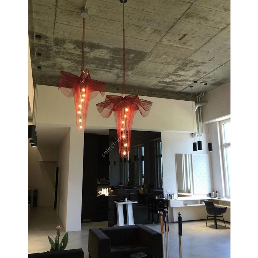 Standard bespoke chandelier, hair salon - Switzerland, client/specified by: private