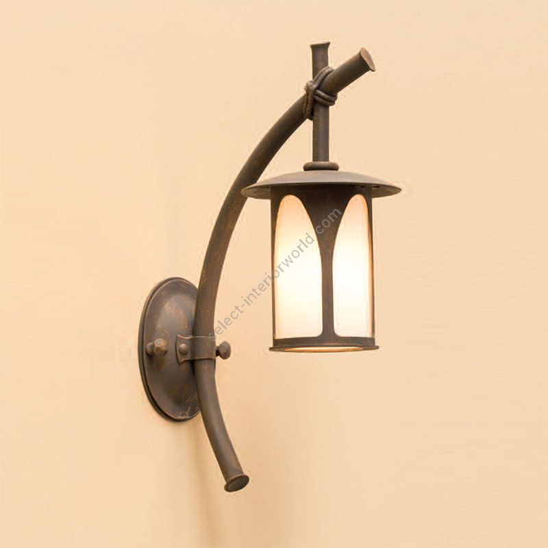 Outdoor wall lamp of the classic and contemporary style, Iron Rusty finish
