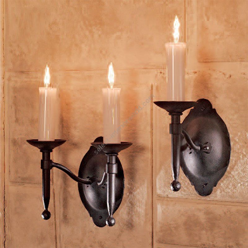 Old Black finish / Ivory candle cover out of glass