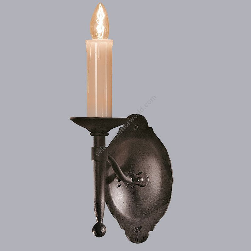 Old Black finish / Ivory candle cover out of glass