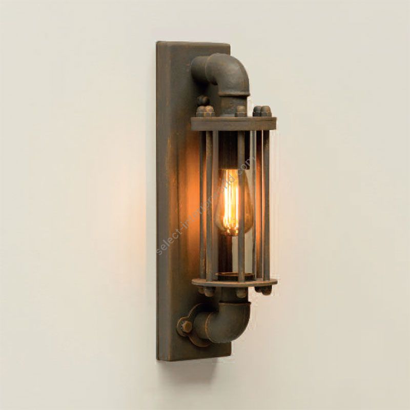 Outdoor wall lamp, handcrafted of hard steel, Iron Rusty finish