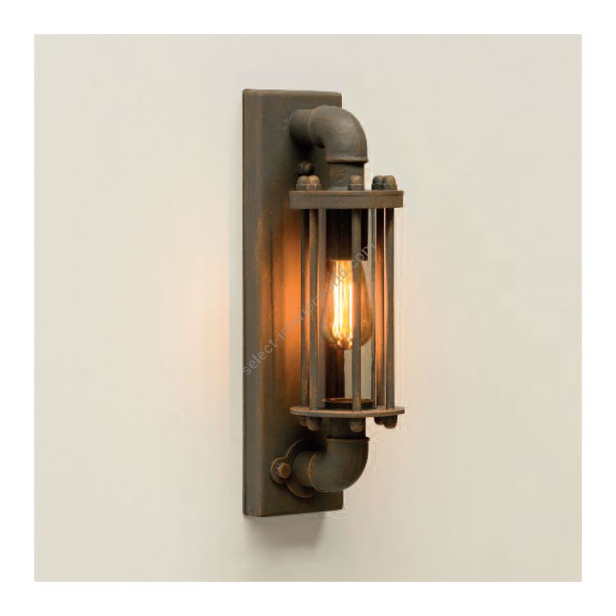 Outdoor wall lamp, handcrafted of hard steel, Iron Rusty finish