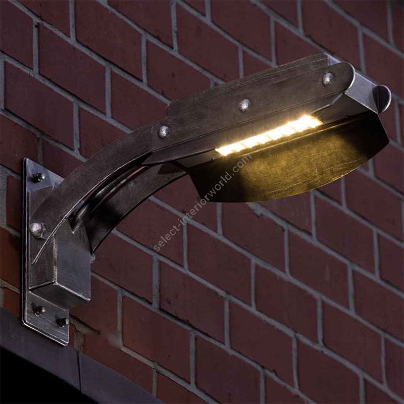 Outdoor wall lamp with LED-module, handcrafted, Iron nature finish