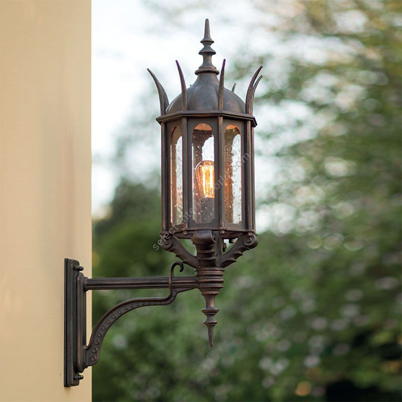 Outdoor wall lamp, lantern, water-resistance, Old Copper finish