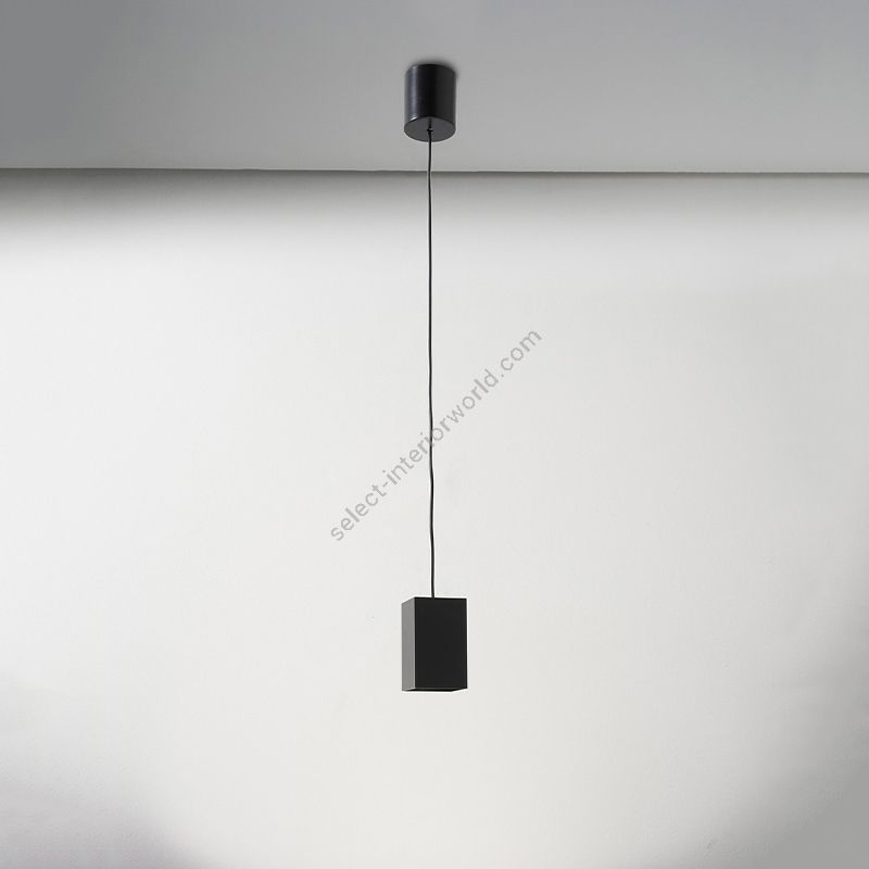 Suspension lamp / Jet black finish / Size (HxWxD) cm.: H1/14 x 8 x 8 / inch.: H1/5.5" x 3" x 3"