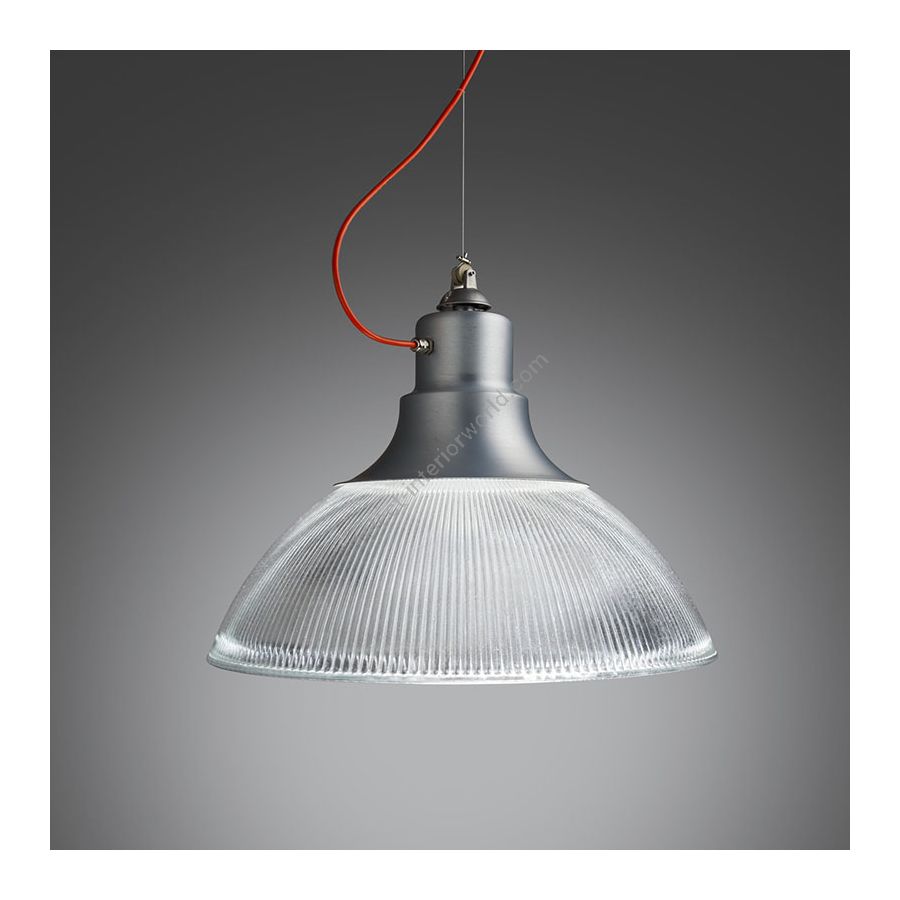 Suspension Lamp / Jasper grey finish / Orange rayon cable