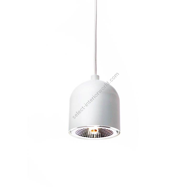 Suspension lamp / Pure white finish / White rayon cable