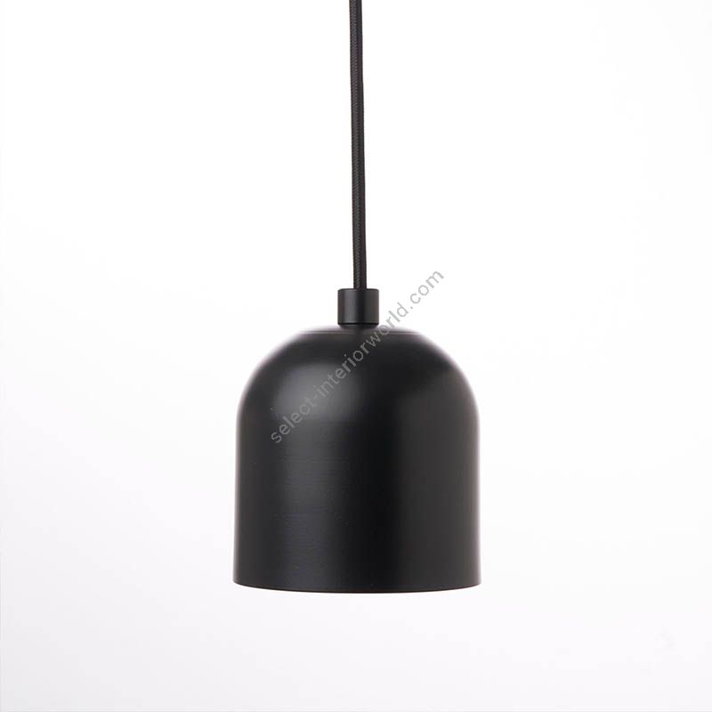 Suspension lamp / Jet black finish / Black rayon cable