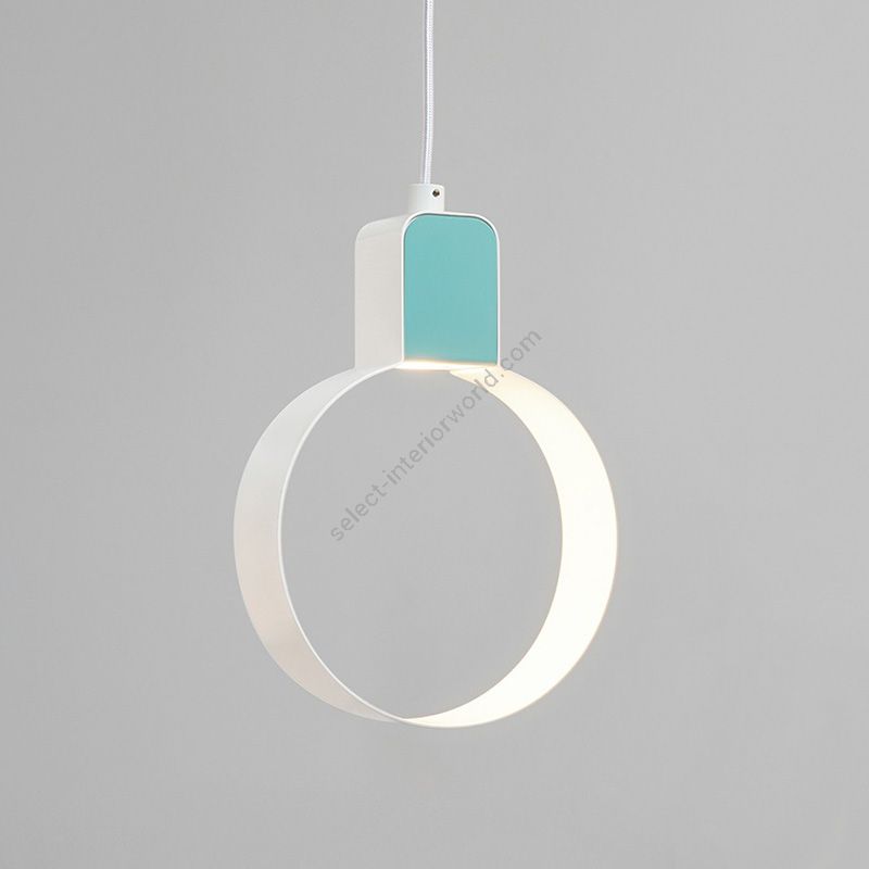Suspension Lamp / Pure white with Pastel turquoise finish