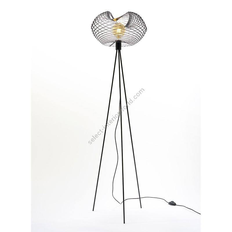 Floor Lamp / Iron material / Jet black finish / Black rayon cable