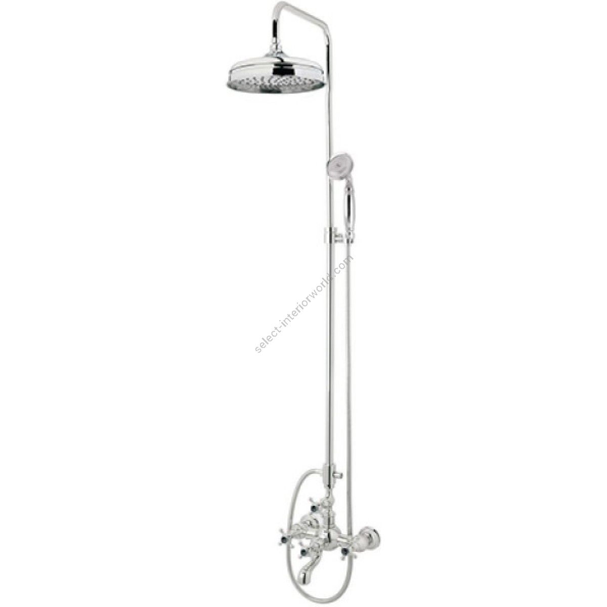 Bronces Mestre / Shower Sets / Bath shower set with column and black porcelain handles 035016.CN0.50