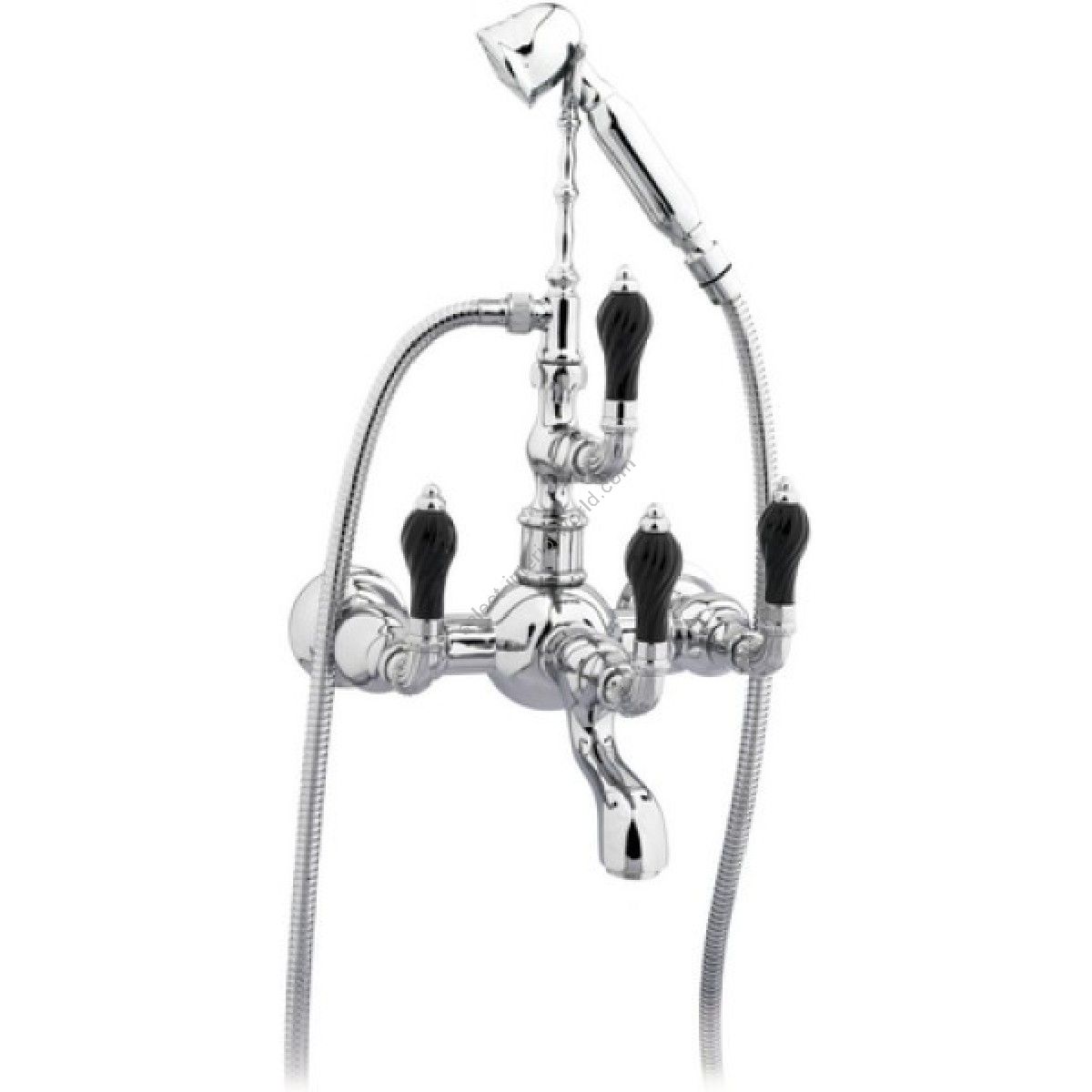 Bronces Mestre / Bath-Shower Fittings / Bath shower set with black porcelain twisted 035516.NSL.50