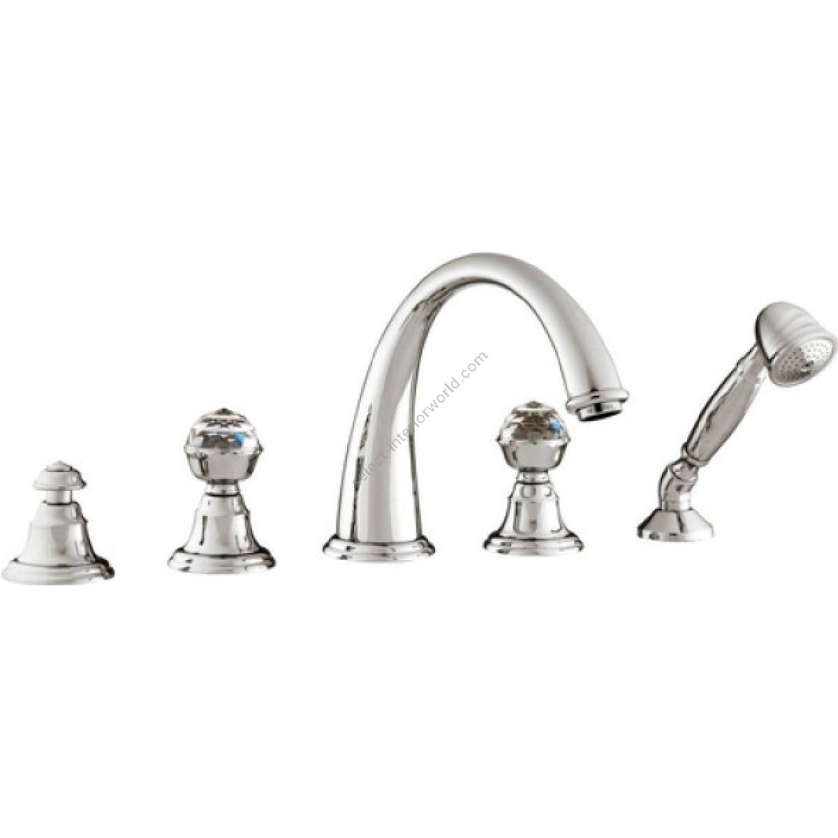 Bronces Mestre / Bath-Shower Fittings / Five holes bath set with Swarovski crystal 037216.C00.50