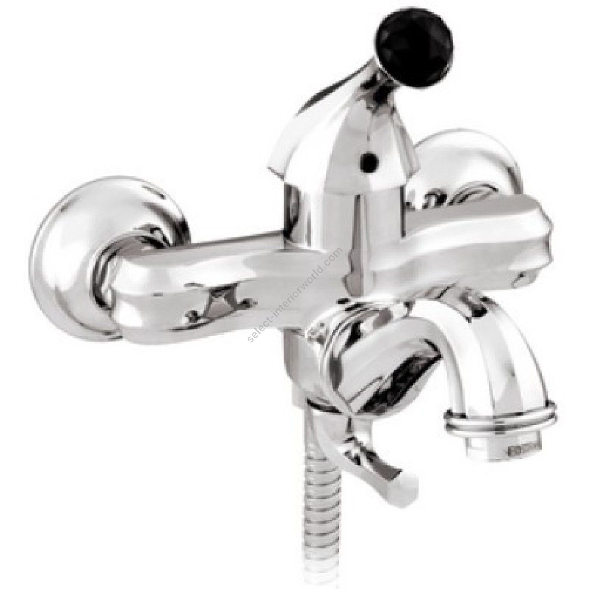 Bronces Mestre / Bath-Shower Fittings / Bath shower monolever mixer with Swarovski black crystal 038112.N00.50