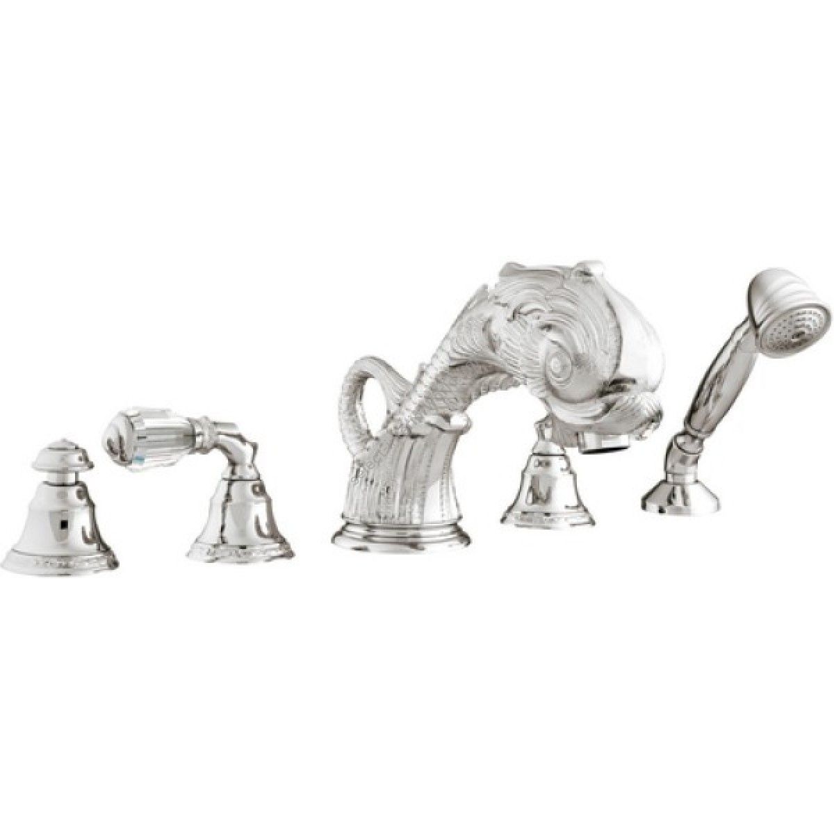 Bronces Mestre / Bath-Shower Fittings / Five holes bath set with Swarovski crystal 039616.A00.50