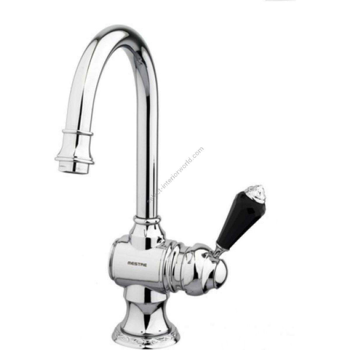 Bronces Mestre / Washbasin Fittings / Basin monolever mixer with Swarovski black crystal 058203.FN0.50