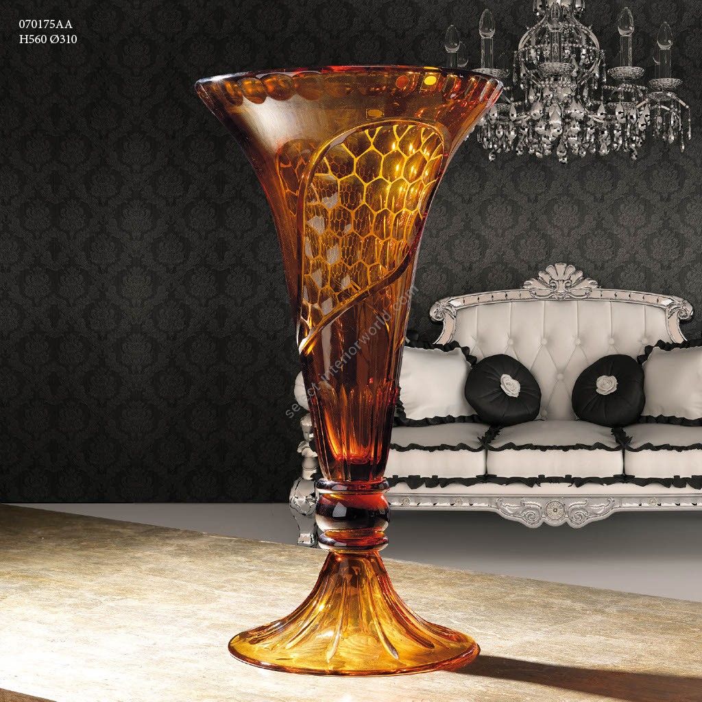 Italian Luxury Lighting / Vases / Amber Crystal 56 cm 070195AA