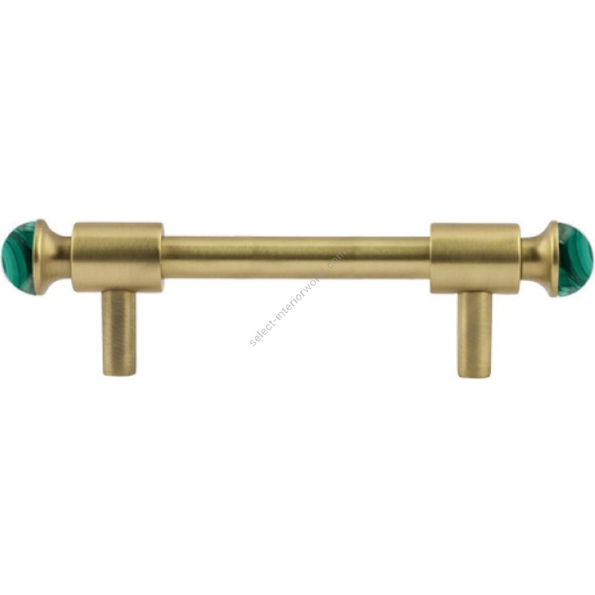 Bronces Mestre / Furniture Handles / Treasure Precious with malachite stone 96mm between centers 0T5000.ML96.30