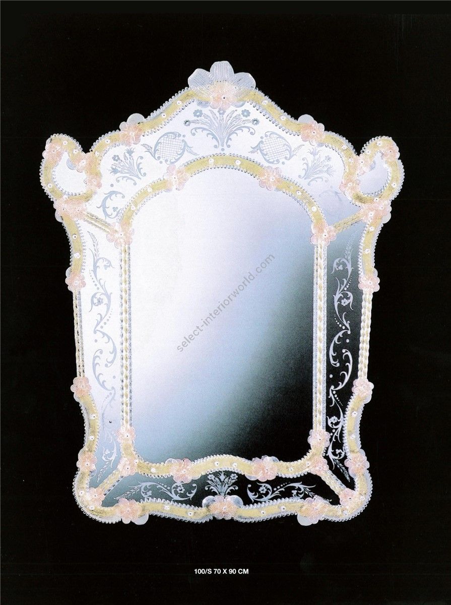 Italian Luxury Lighting / Wall Mirrors / Venetian Murano Glass Decorations in Flowery Style 100S