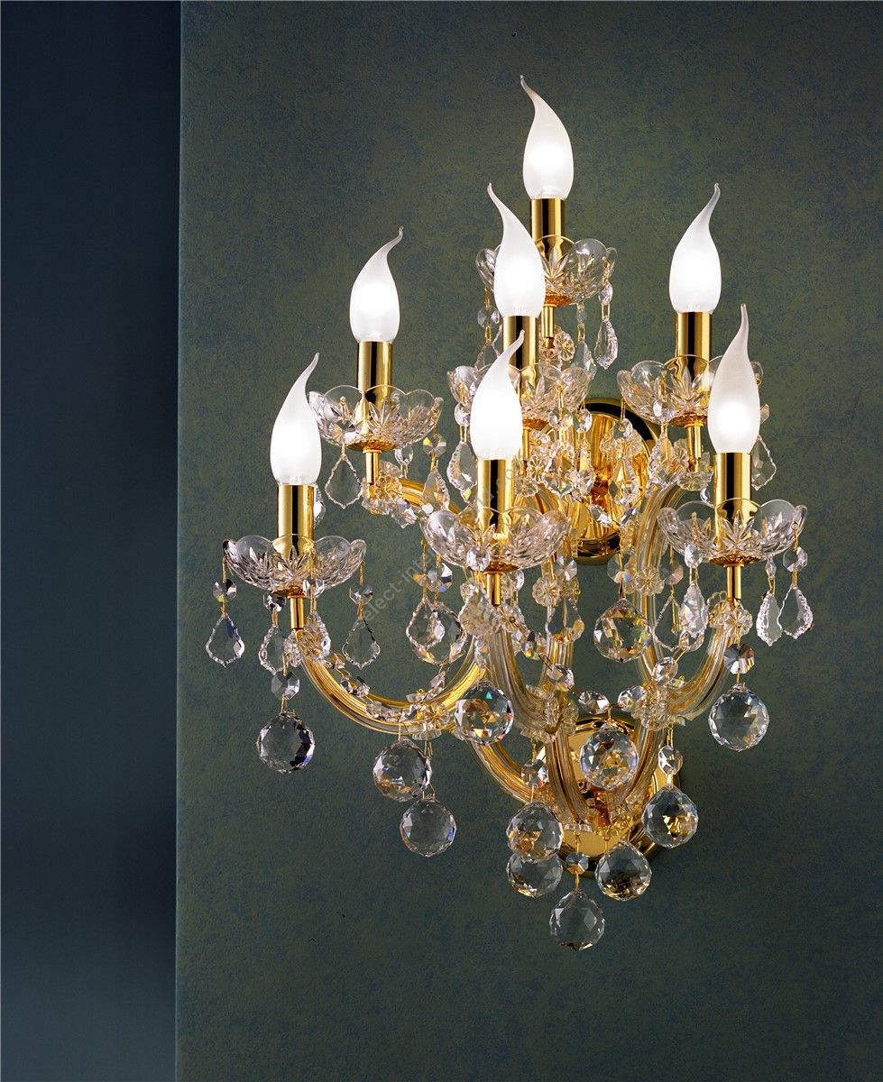 Italian Luxury Lighting / Wall Sconces / Maria Theresa Gold 7 Lights 1038 007 Custom