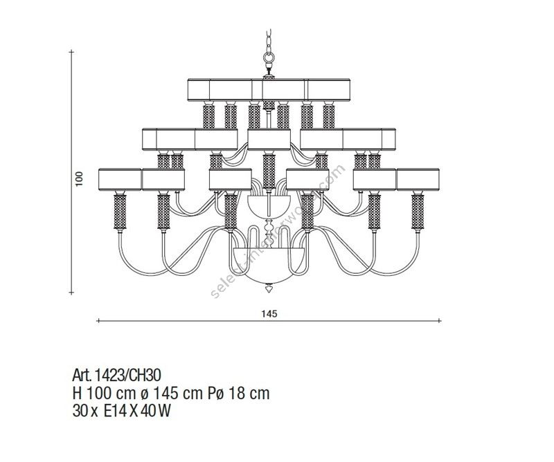 Il Paralume Marina / Chandelier / 1423/CH30