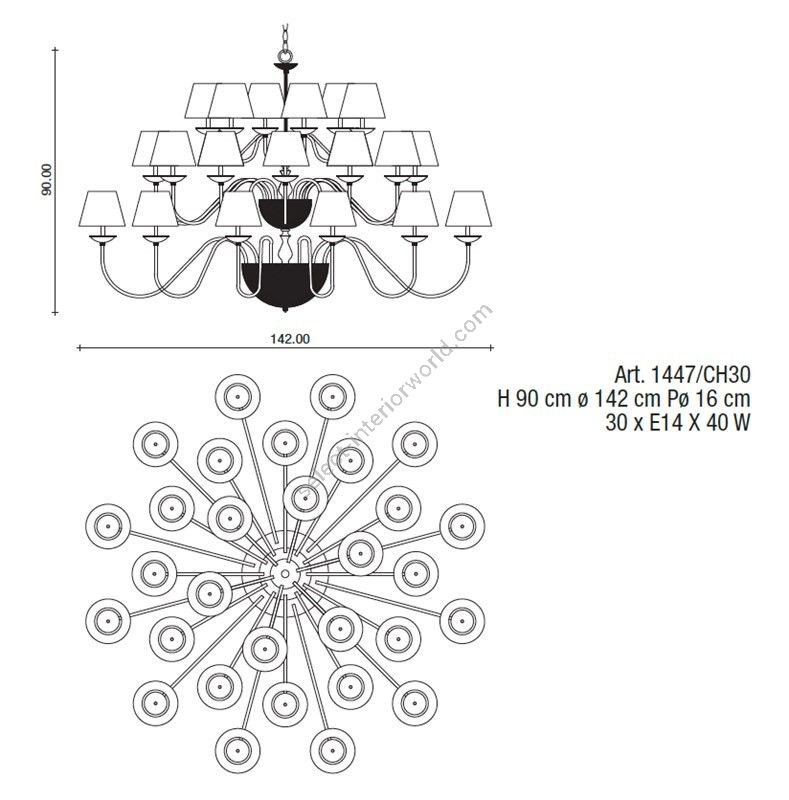 Il Paralume Marina / Chandelier / 1447/CH30