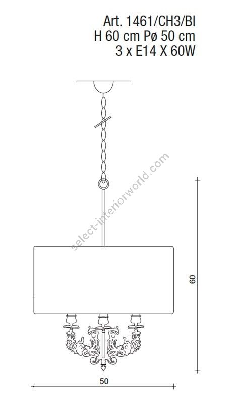 Il Paralume Marina / Chandelier / 1461/CH3/BI