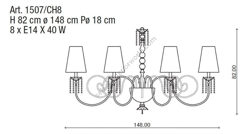 Il Paralume Marina / Chandelier / 1507/CH8