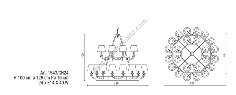 Il Paralume Marina / Chandelier / 1543/CH24