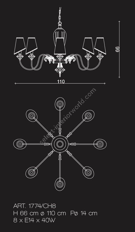 Il Paralume Marina / Chandelier / 1774/CH8