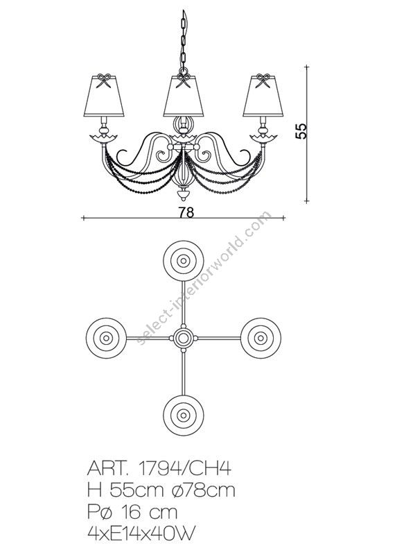 Il Paralume Marina / Chandelier / 1794/CH4