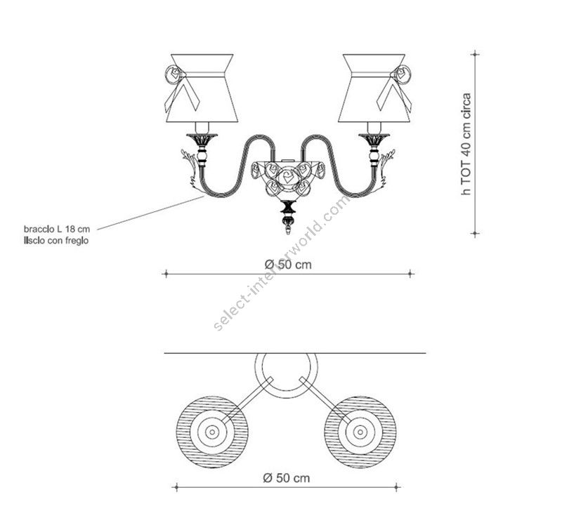 Il Paralume Marina / Wall Lamp / 1850/A2