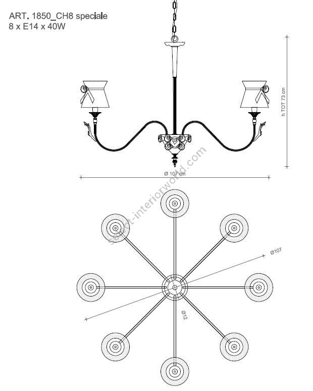 Il Paralume Marina / Chandelier / 1850/CH8