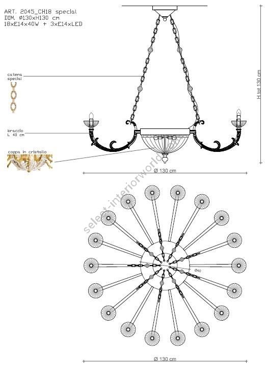 Il Paralume Marina / Chandelier / 2045/CH18