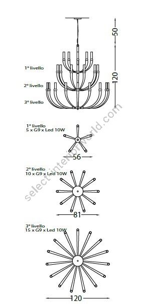 Il Paralume Marina / Chandelier / 2071CH30