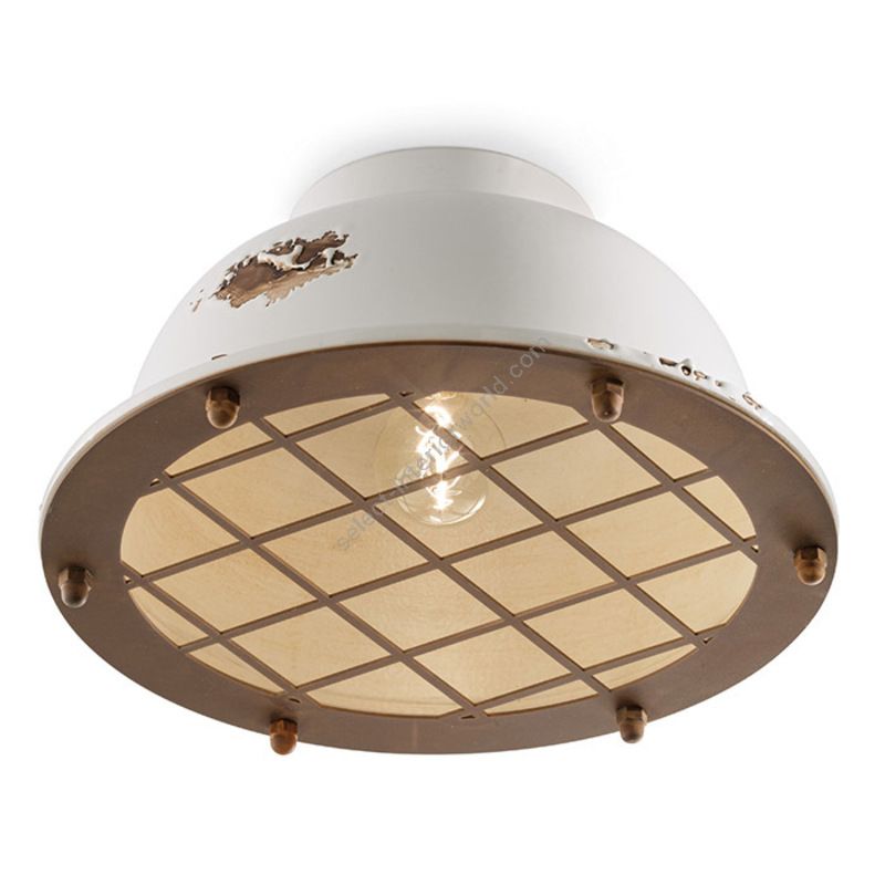 Industrial Ceiling Light Fixture, Vintage Design C1760 Ferroluce