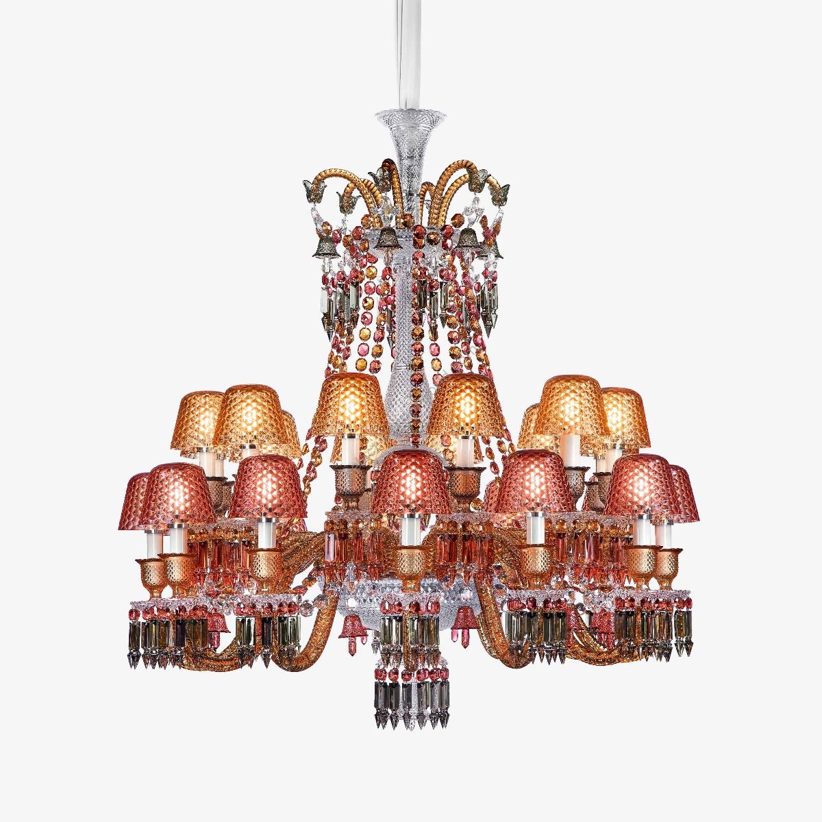 Baccarat Zénith Faunacrystopolis Chandelier Pink & Champagne (24L)