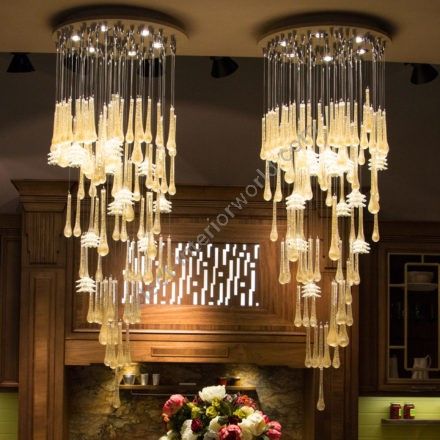 Patrizia Volpato / Chandeliers / Glace Handcrafted Murano Glass 24 Karat Gold
