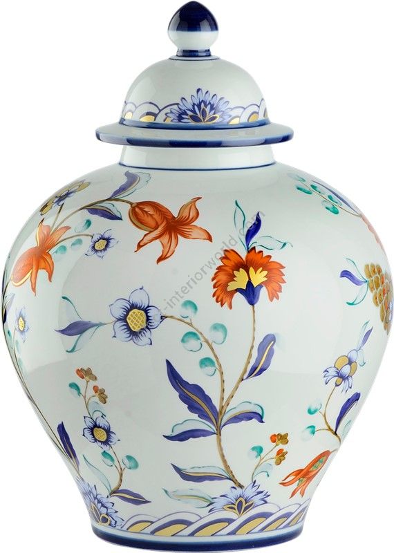 Le Porcellane / Vases with Lids / Potiche Fiori Policromo 6212 6211 6210