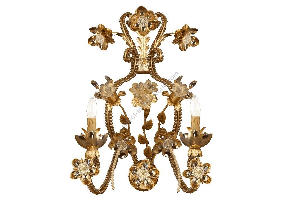 Mechini / Wall Lights / Clear Pearl Banding and Porcelain A270/2