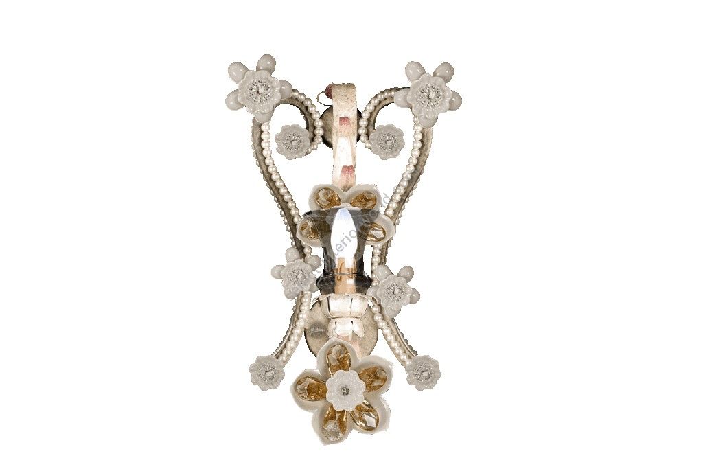 Mechini / Wall Lights / White Porcelain Flowers A287/1 Bis