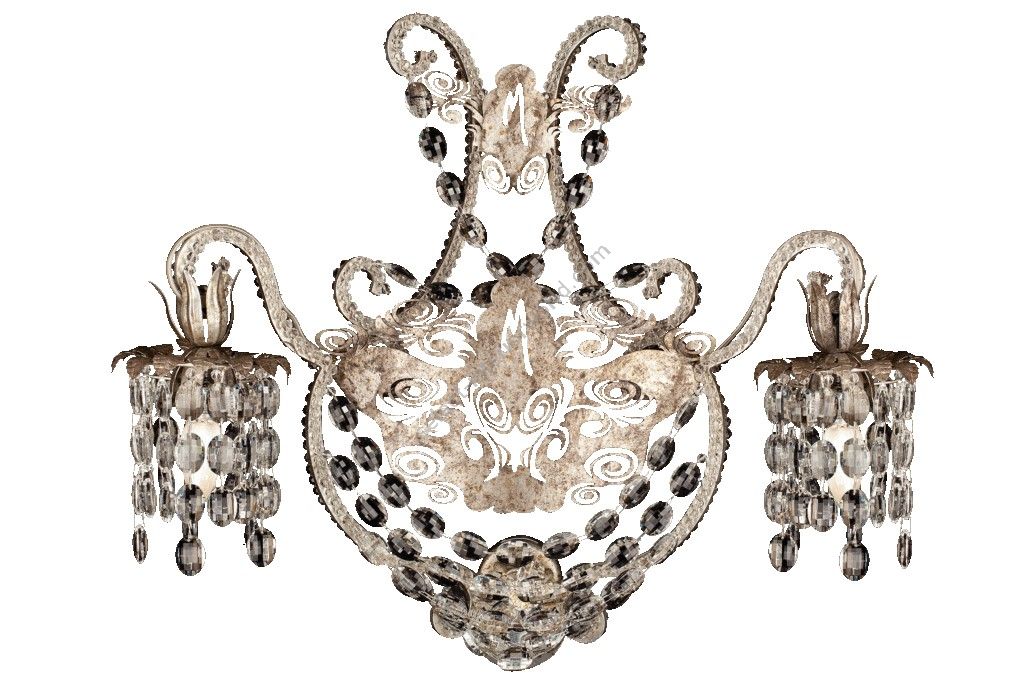 Mechini / Wall Lights / Wrought Iron with Clear Bohemian Crystal A292/2