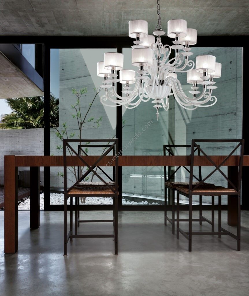 Euroluce Lampadari / Chandeliers / Alicante White L8+4 Shade