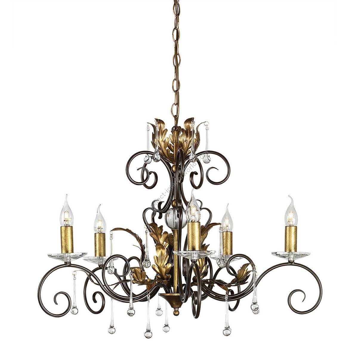 Elstead Lighting / Chandeliers / Amarilli 5 Bronze with Gold Patina