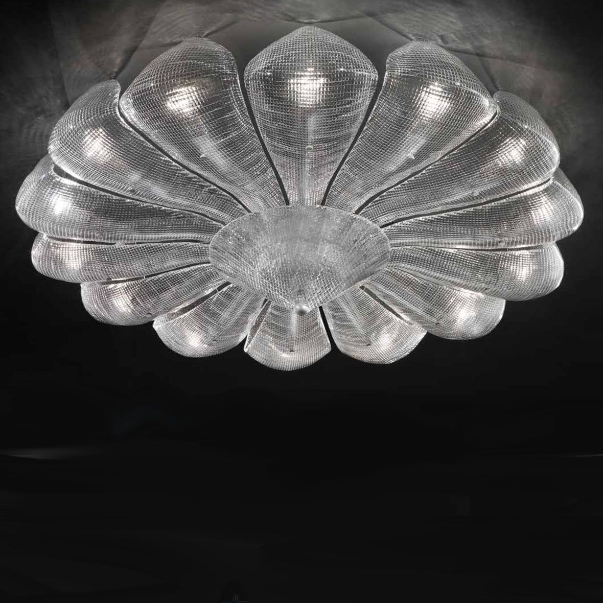Naga 2 art. 1600/P CC - Сlear Sculptural Ceiling Lamp by Glass & Glass Murano