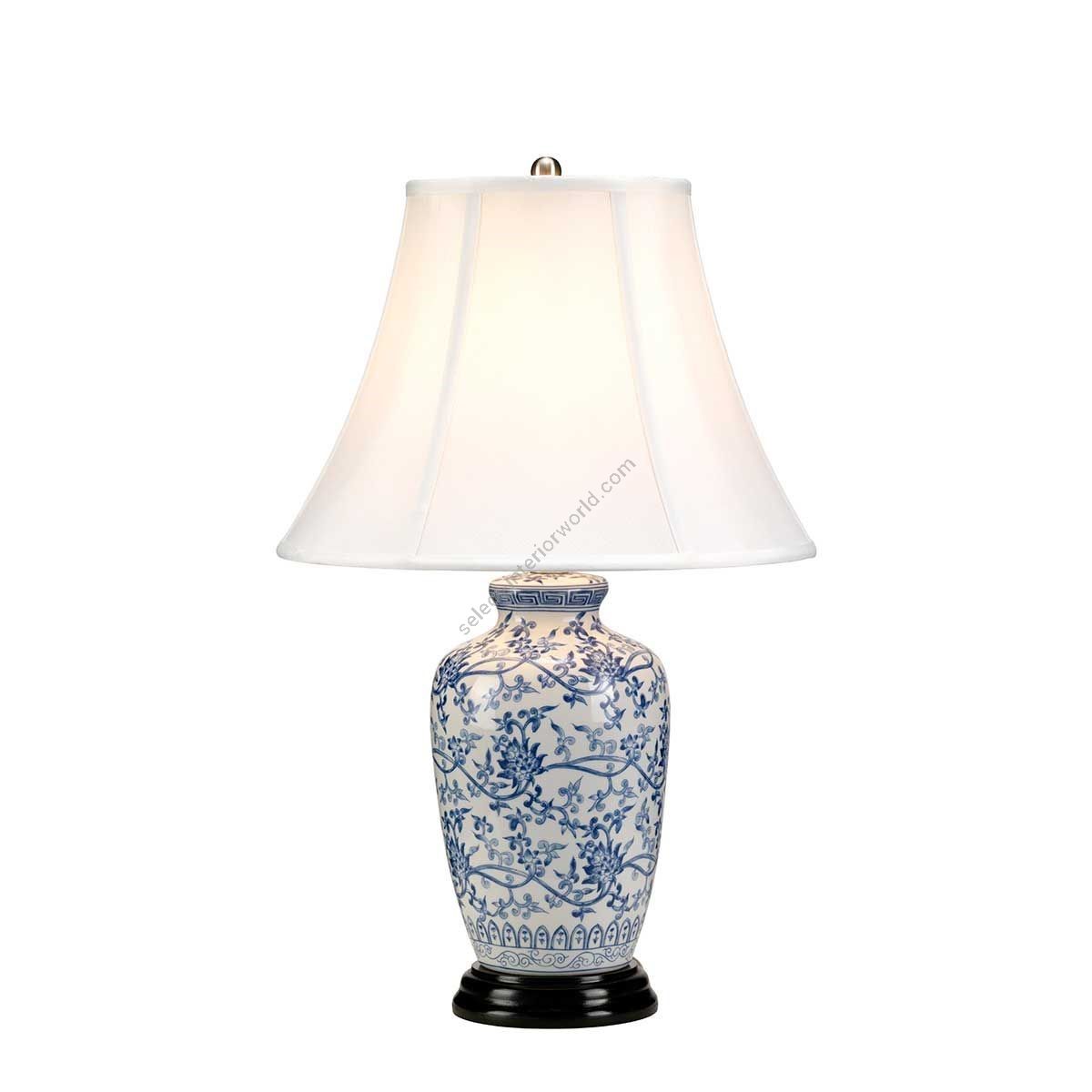 Elstead Lighting / Table Lamps / Blue Ginger Jar 1 Blue and White with White Shade