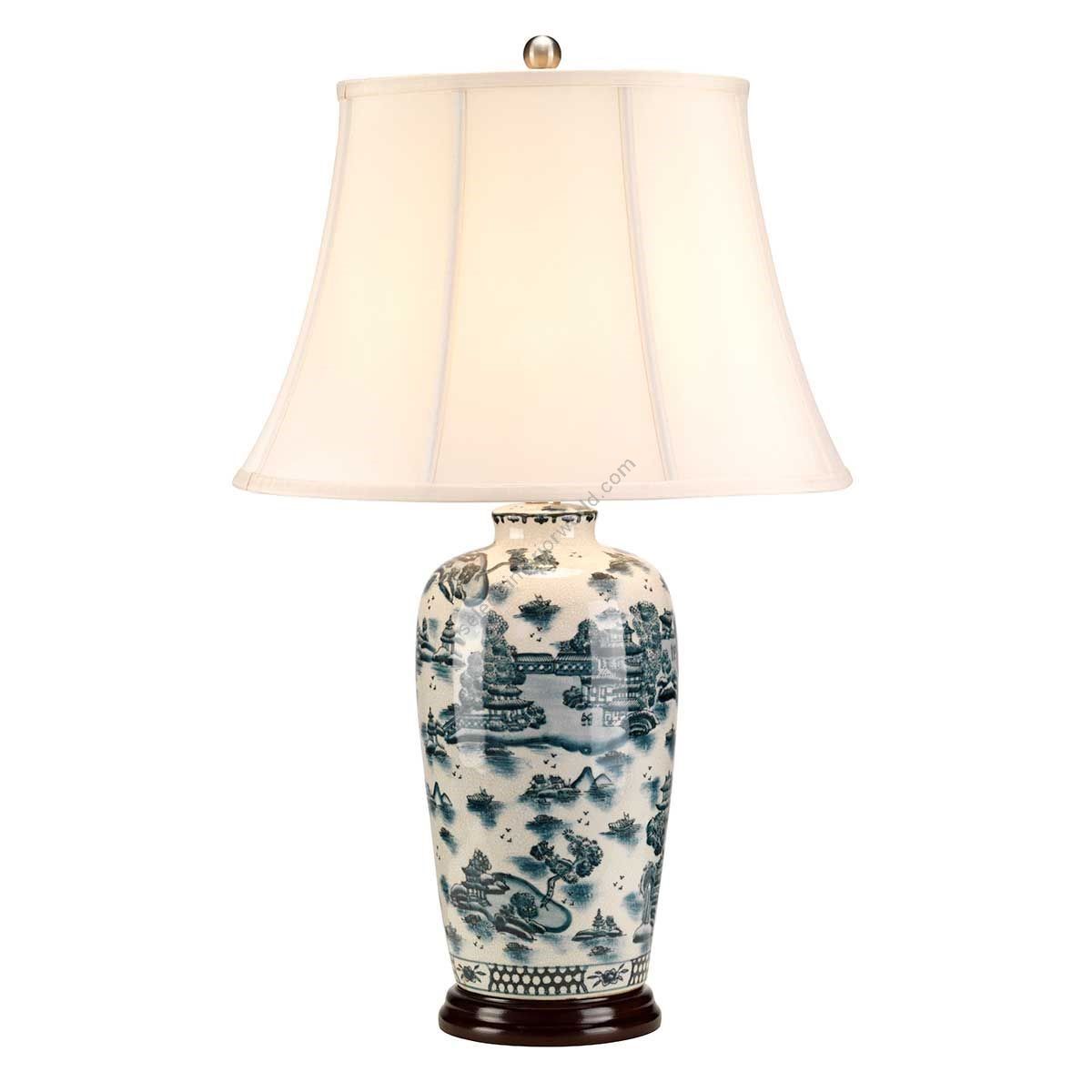 Elstead Lighting / Table Lamps / Blue Traditional 1 with Cream Shade