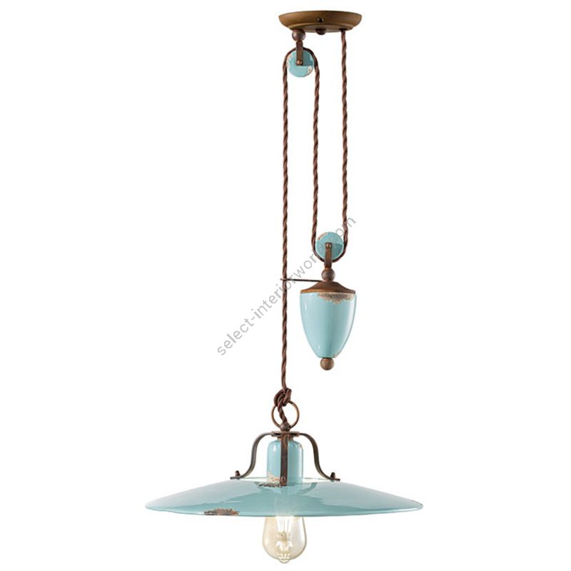 Country Pendant Lamp, Adjustable C1446 by Ferroluce